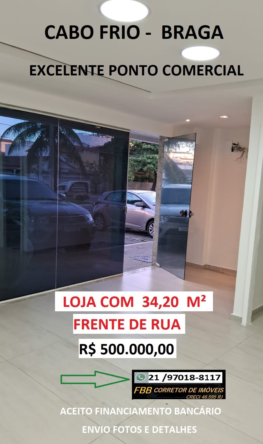 Loja à Venda, 35 m² em Braga - Cabo Frio