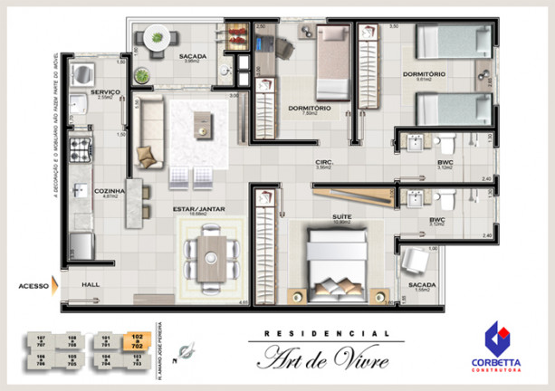Imagem Apartamento com 3 Quartos à Venda, 80 m²em Centro - Araranguá