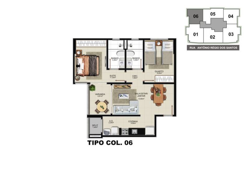 Imagem Apartamento com 3 Quartos à Venda, 86 m² em Itapuã - Vila Velha