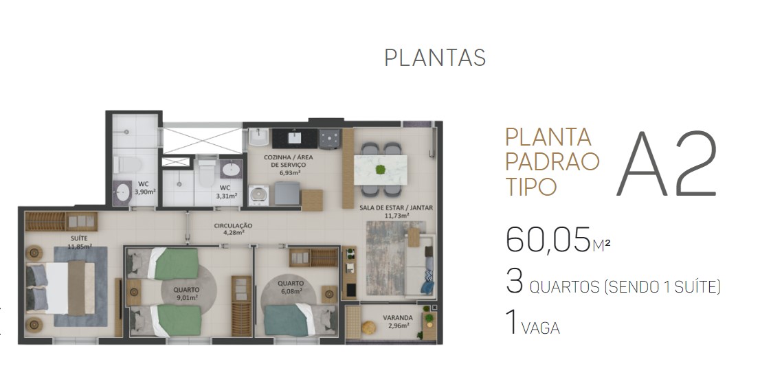 Imagem Apartamento com 3 Quartos à Venda, 63 m² em Sapiranga-coité - Fortaleza