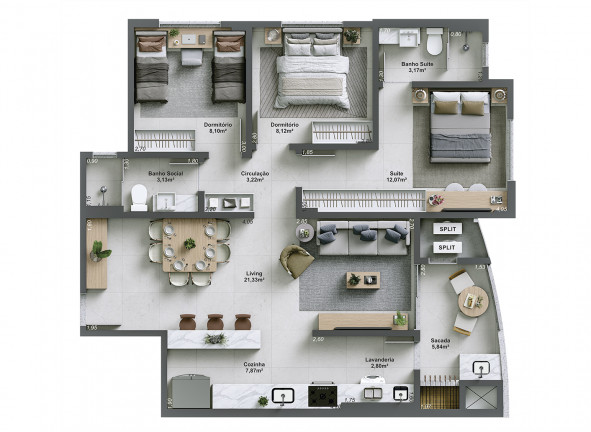 Imagem Apartamento com 3 Quartos à Venda, 86 m²em Centro - Içara