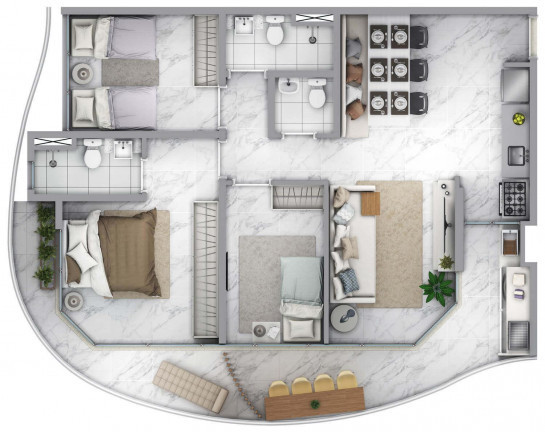 Imagem Apartamento com 3 Quartos à Venda, 89 m² em Dezoito do Forte Empresarial/Alphaville. - Barueri