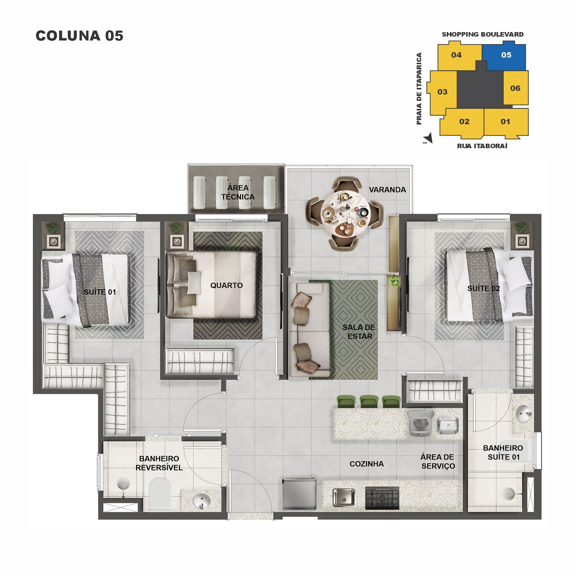 Imagem Apartamento com 3 Quartos à Venda, 80 m² em Praia de Itaparica - Vila Velha