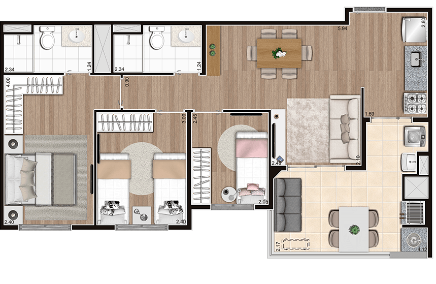 Imagem Apartamento com 3 Quartos à Venda, 67 m²em Jaguaré - São Paulo
