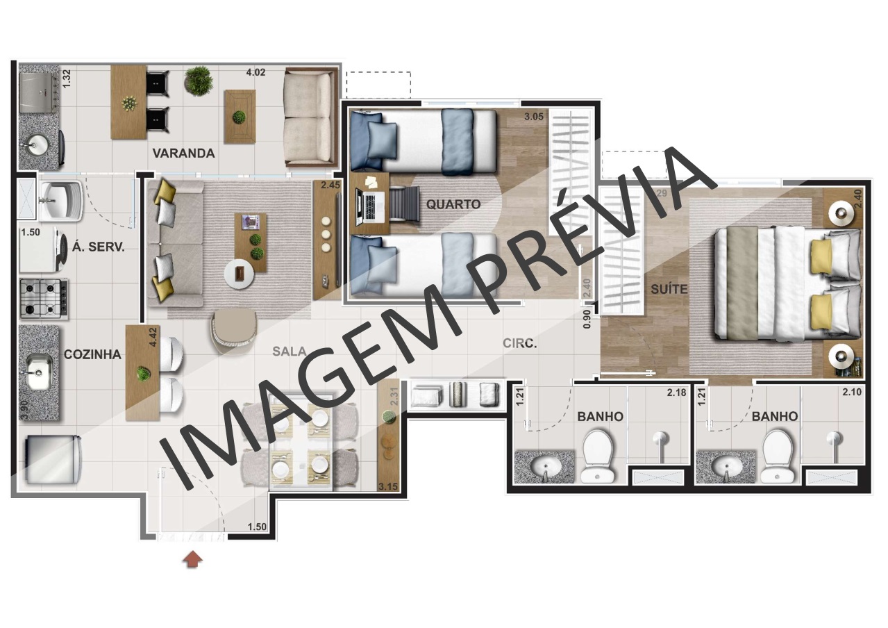 Imagem Apartamento com 2 Quartos à Venda, 54 m²em São Cristóvão - Rio de Janeiro