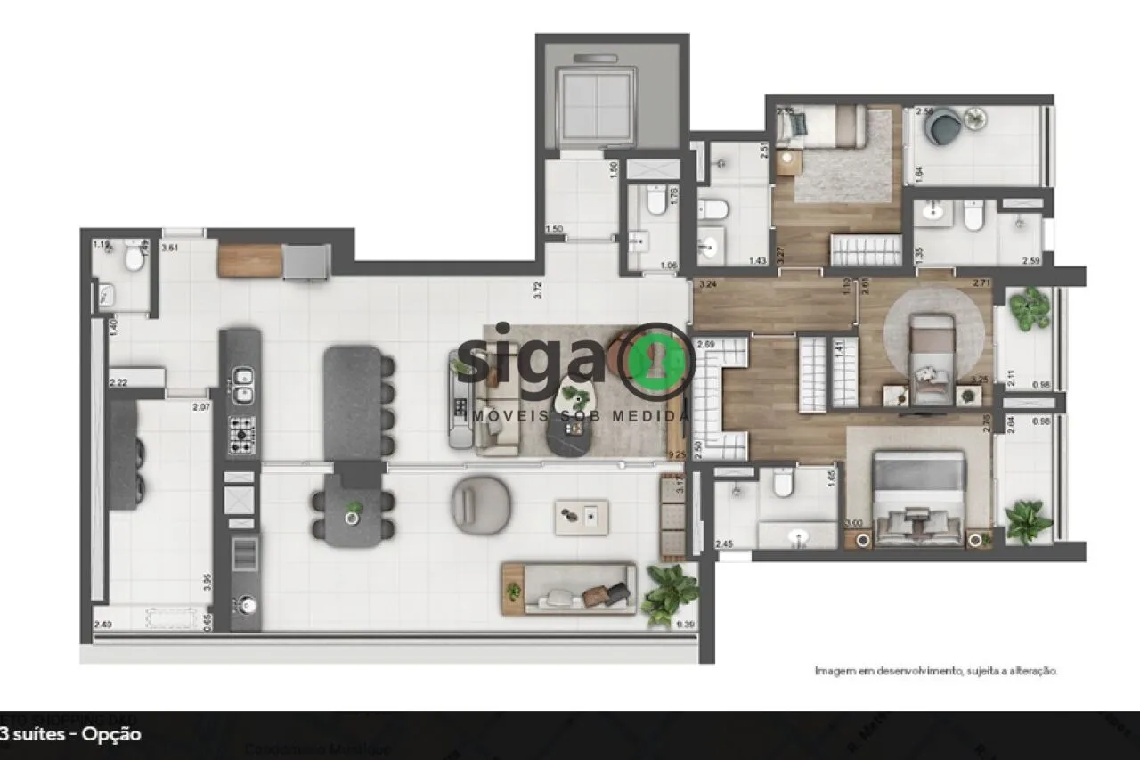 Imagem Apartamento com 4 dormitórios sendo 2 suítes no coração do Brooklin