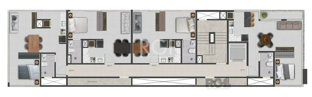 Imagem Apartamento para Venda - 50.88m², 1 dormitório, 1 vaga - Centro