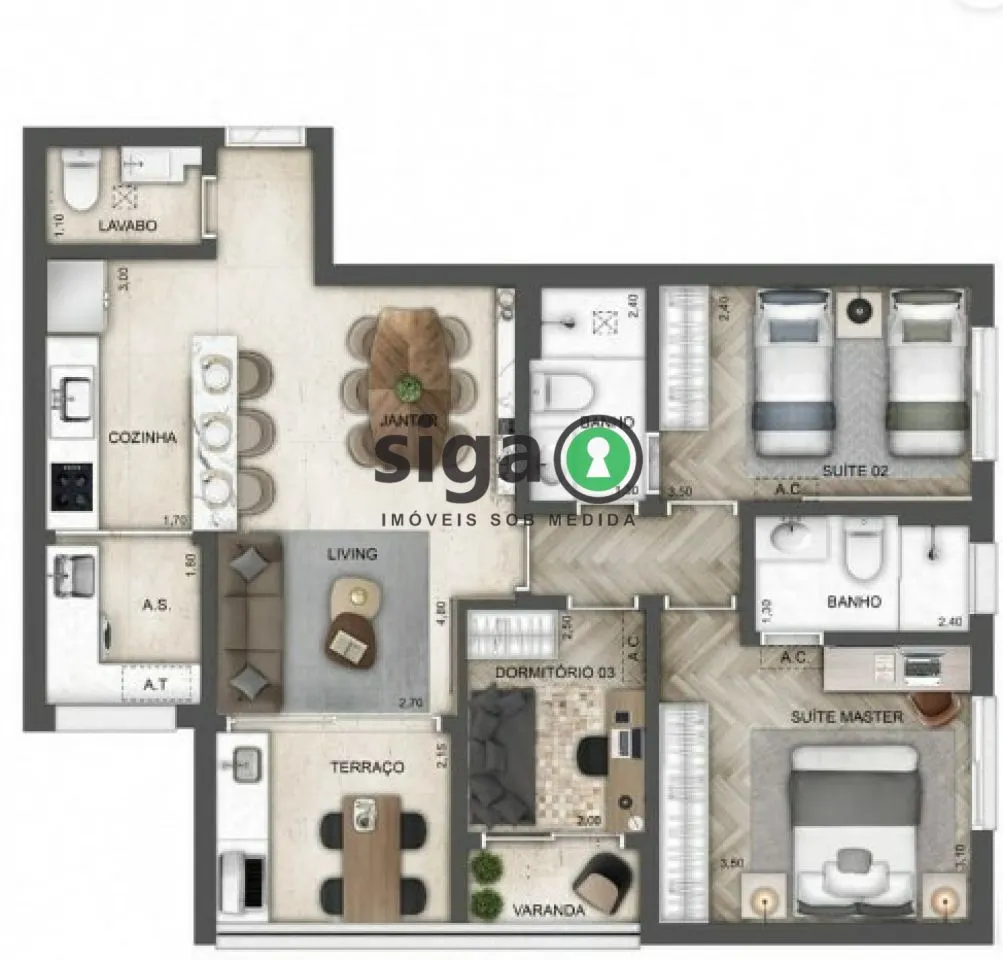 Imagem Apartamento para venda no Morumbi 03 dormitórios, São Paulo - SP