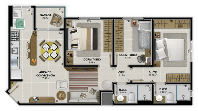Imagem Apartamento com 3 Quartos à Venda, 86 m² em Próspera - Criciúma