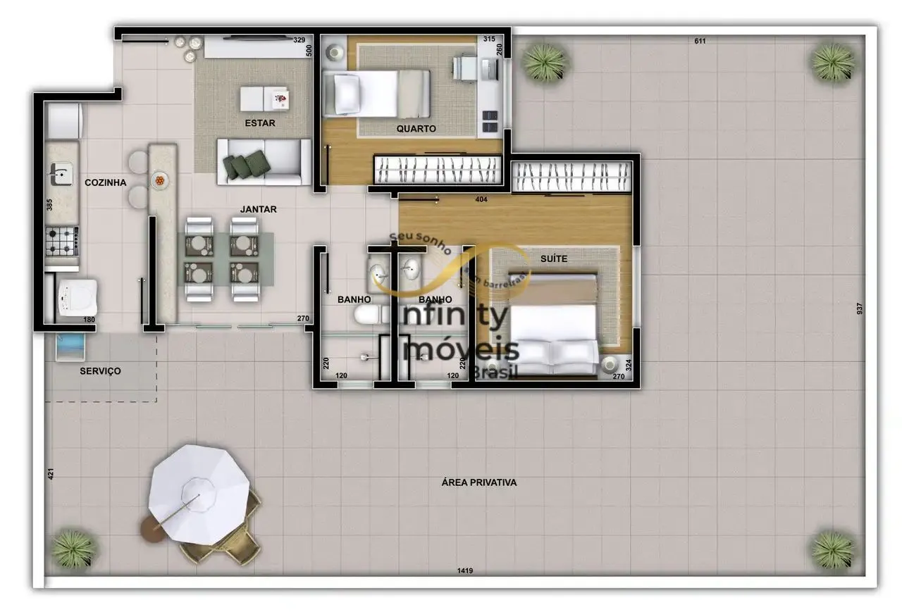 Imagem LUAR DE CARAVELAS SERRA. LAREIRA CONSTRUTORA - Apartamento à venda no bairro Serra - Belo Horizonte/MG