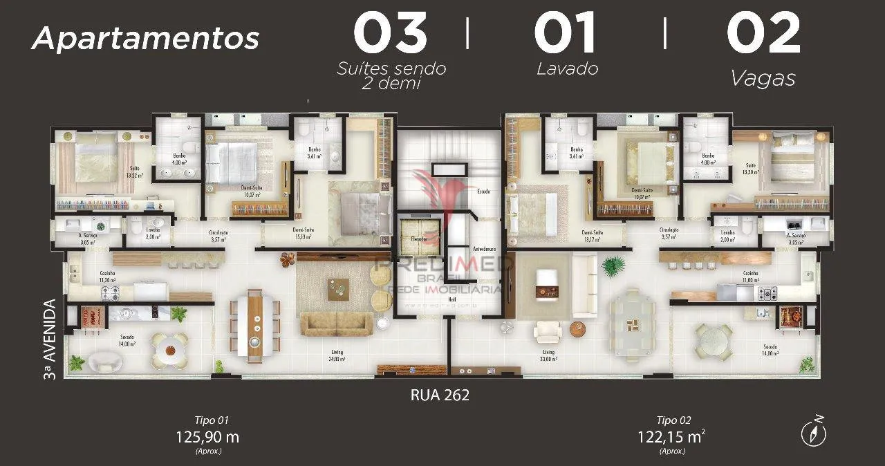 Imagem Sua casa com os 125m2 mais bem distribuídos de Itapema