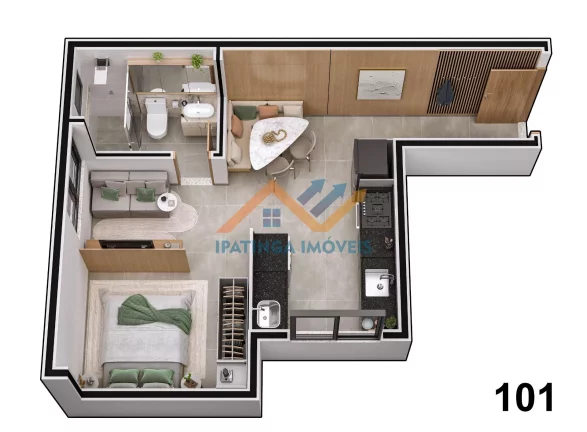 Imagem Apartamento Studio no bairro Horto