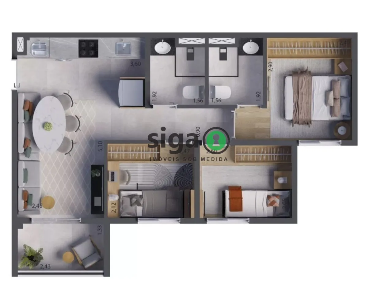 Imagem Connect João Dias - Apartamento 51m² 3 dorms sendo 1 suíte e vaga