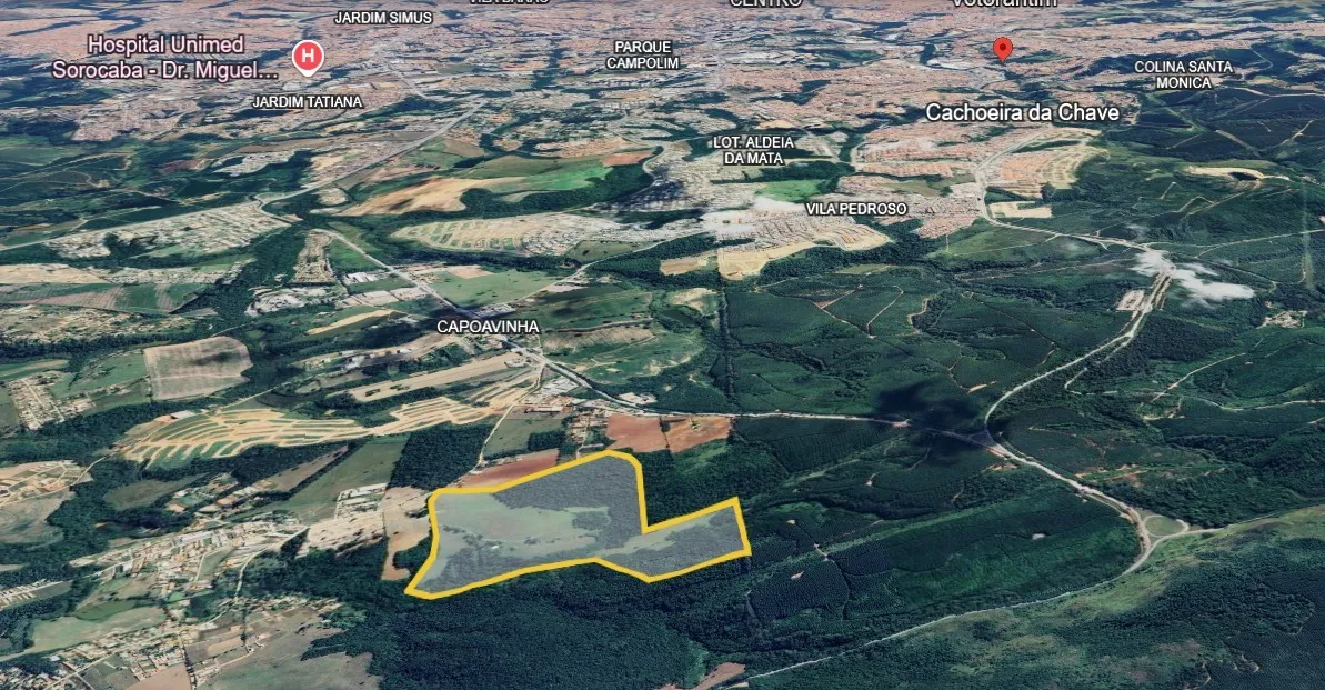 Imagem Área total Votorantim. 500.200m² - Valor de Mercado R$ 32.500.000 / R$ 65,00 o M²