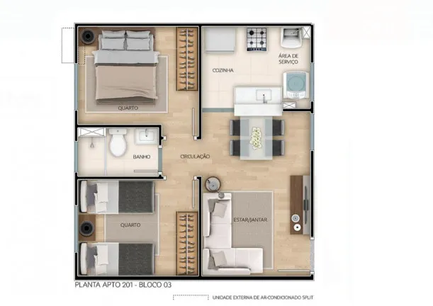 Imagem Apartamento com 2 Quartos à Venda, 39 m² em Três Barras - Contagem