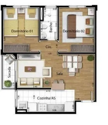 Imagem Apartamento com 2 Quartos à Venda, 50 m² em Vila Nambi - Jundiaí