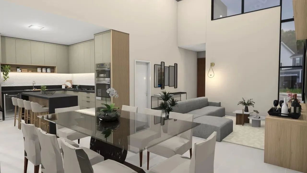 Imagem Casa de alto padrão no Jardim Residencial Renascence: 3 quartos, 3 suítes, 3 salas, 5 banheiros, 4 vagas de garagem, 190m². Venha conferir!