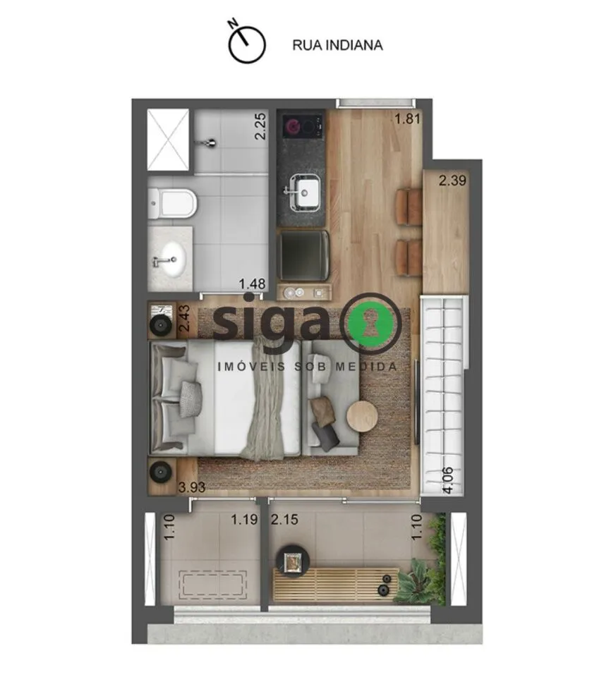 Imagem Studio Moderno , Conforto Mobilidade e Lazer Completo