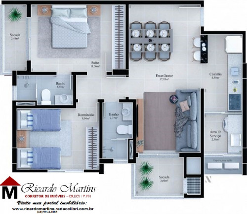 Imagem Apartamento com 2 Quartos à Venda, 70 m² em Michel - Criciúma