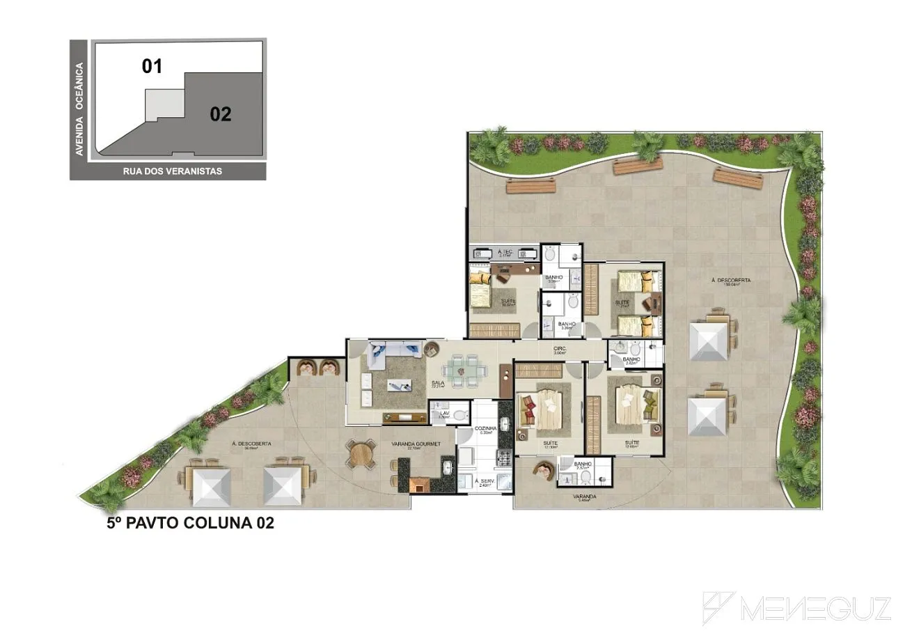 Imagem Exclusivo empreendimento de alto padrão, com apartamentos de 4 suítes e duas vagas de garagem