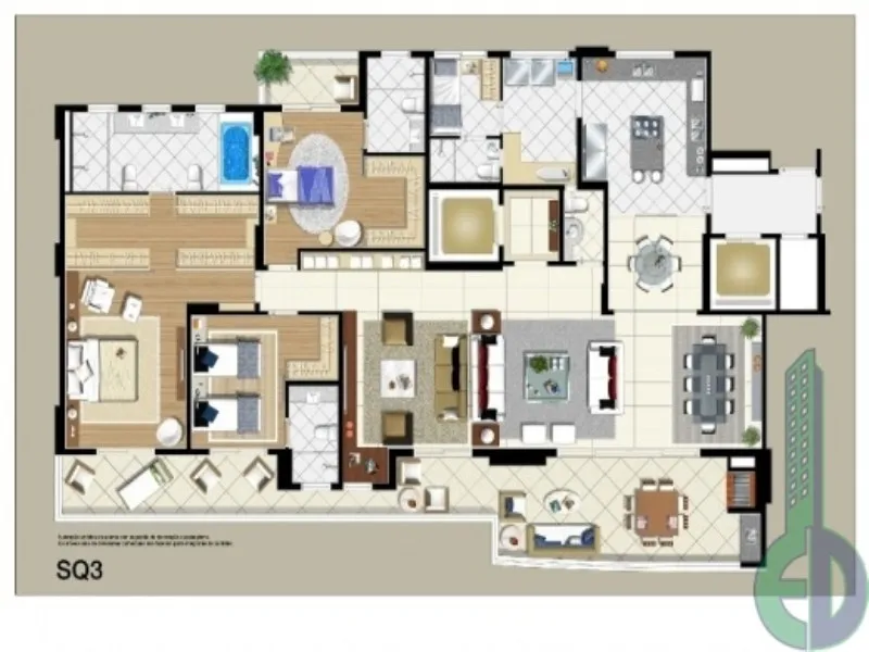 Imagem Condomínio Contemporâneo Jardim, Comprar apartamento 4 quartos bairro Jardim Santo André Sp