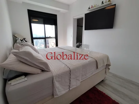 Imagem Apartamento mobiliado de 83 metros 1 dormitório 1 suíte, 2 vagas coberta demarcada com elevador na Aparecida Santos R$1.550.500,00