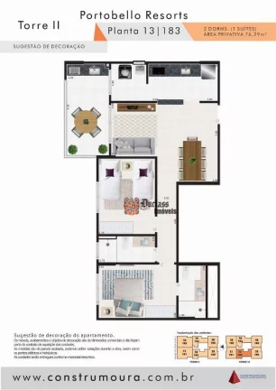 Imagem Apartamento com 2 dormitórios à venda, 76,28 m² a partir de R$ 474.400, - Centro - Mongaguá/SP