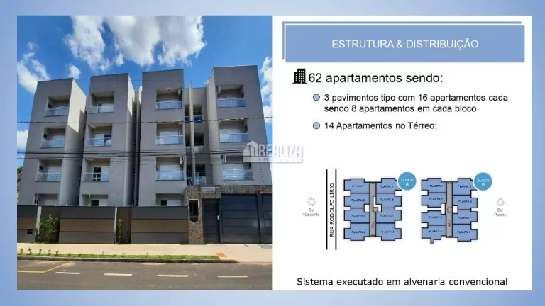 Imagem Apartamento à venda com 2 dormitórios sendo 1 suíte, bairro Abadia, em UberabaMG