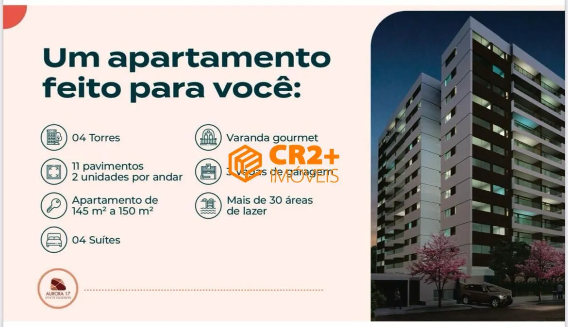 Imagem Apartamento em Construção com 145m² com 4 Quartos, 4 Suítes em Casa Forte.