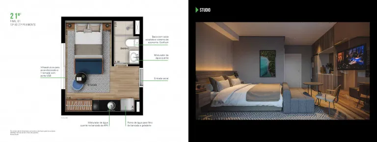 Studio com 1 Quarto à Venda, 26 m² em Belenzinho - São Paulo
