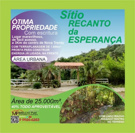 Imagem VENHA CONHECER O PARAÍSO NOVA TRENTINO! SÍTIO RECANDO DA ESPERANÇA Você está em busca de um refúgio tranquilo, próximo à natureza