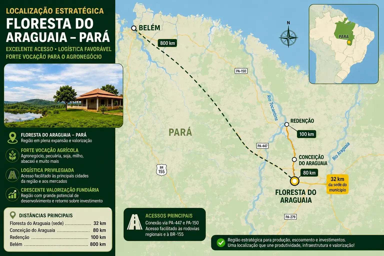 Imagem Fazenda à Venda, 600 HA em Centro - Floresta do Araguaia
