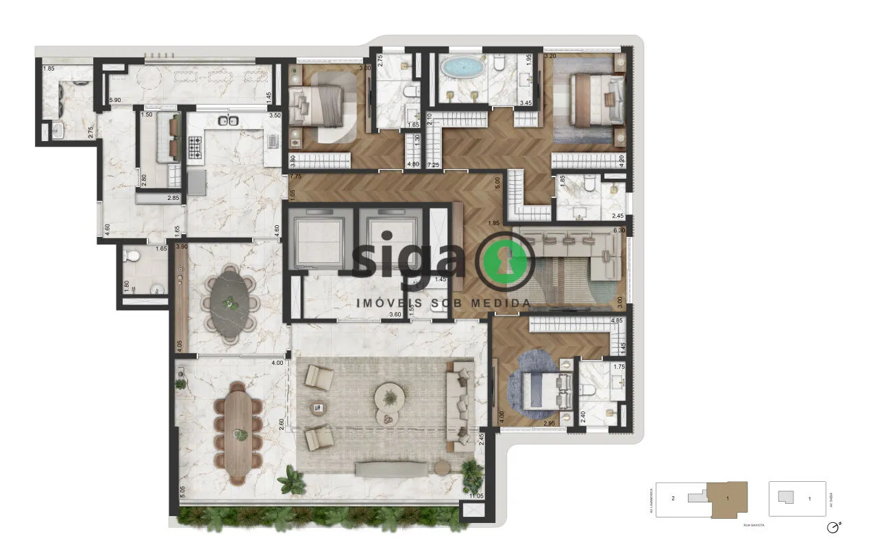 Imagem Apartamento a venda 4 suítes-3 vagas Moema com tenis