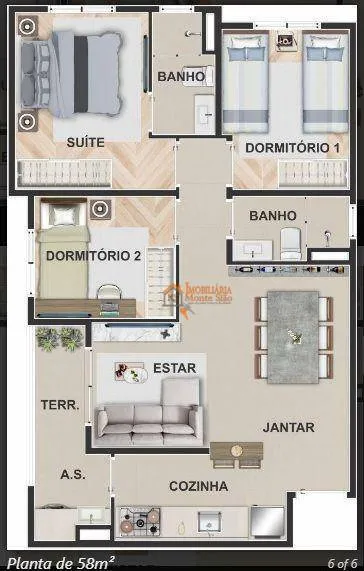 Imagem Apartamento com 2 dormitórios à venda por R$ 454.663,00 - Centro - Guarulhos/SP