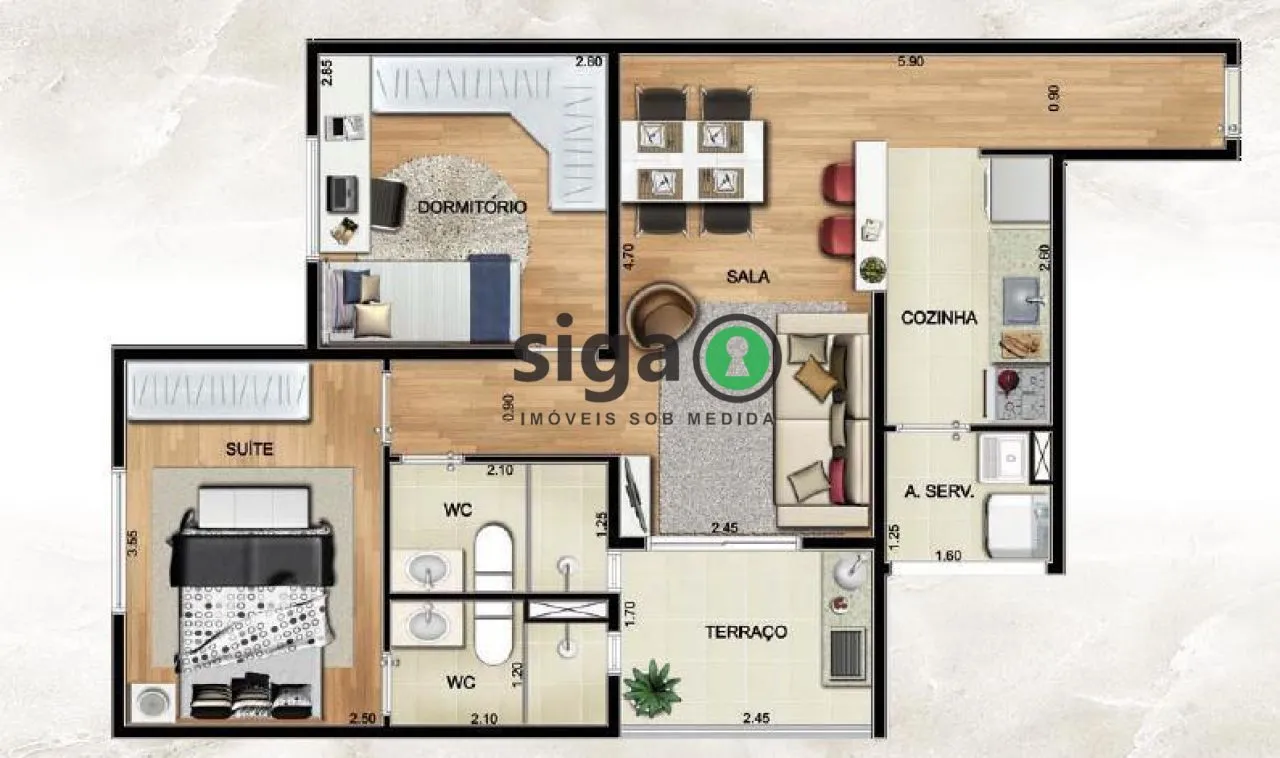 Imagem Apartamento à venda 2 Quartos, 1 Vaga, 46m², Jd Climax - SP