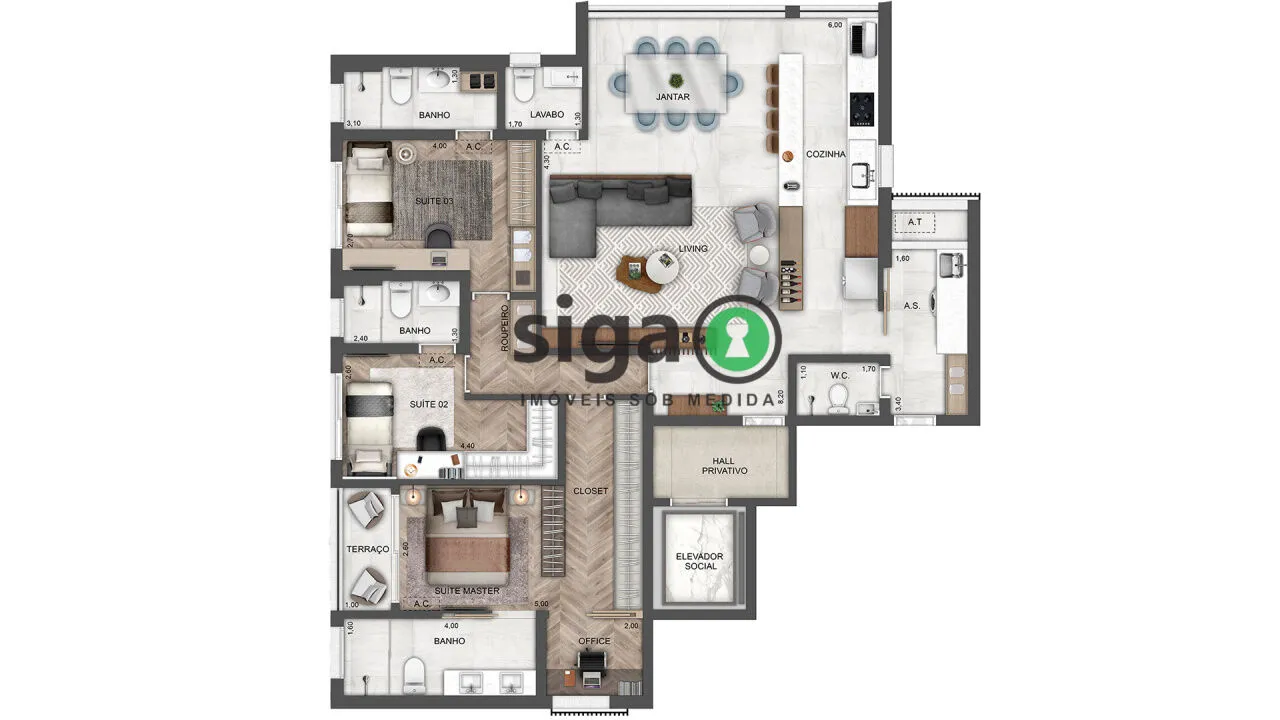Imagem Apartamento para venda em Perdizes 03 suítes, São Paulo - SP