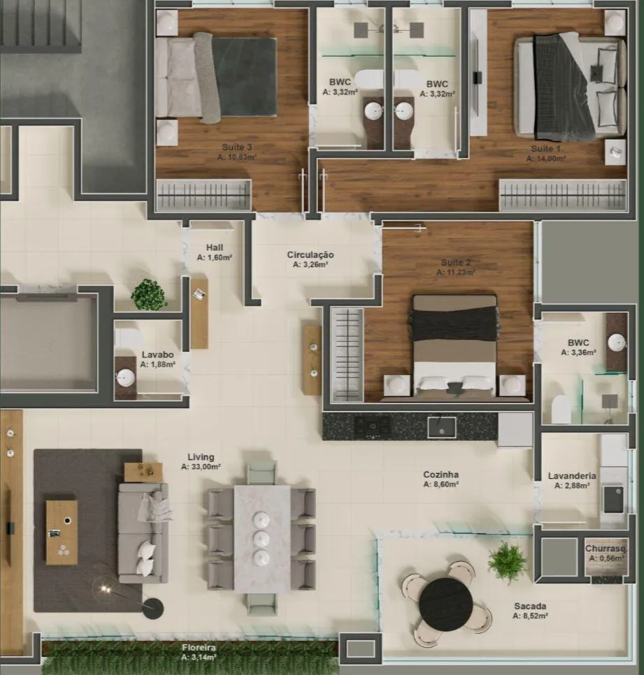 Imagem Apartamento à venda com 123m2 por R$ 1.519.000,00