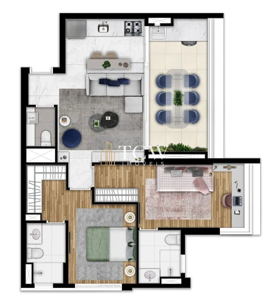 Imagem Apartamento Padrão 2 dorm no Paraíso