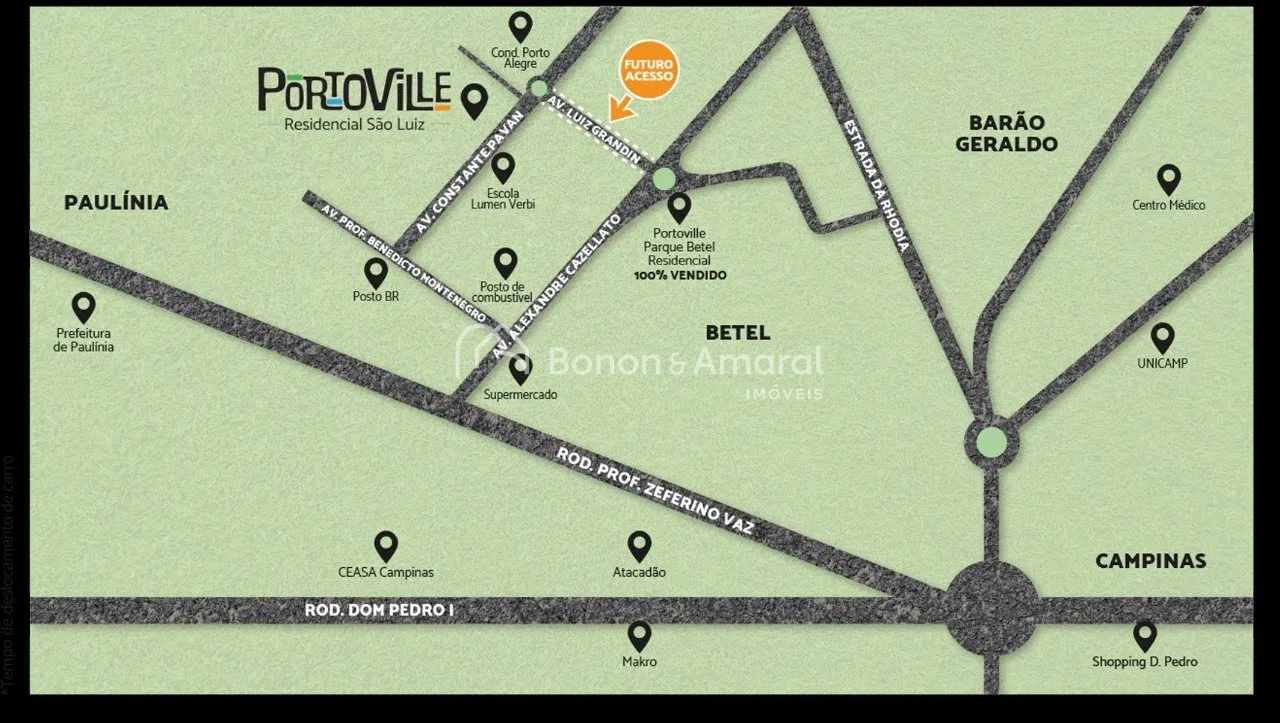 Imagem Terreno à venda no Condomínio PortoVille no bairro Betel, Paulínia/SP Lote com 300m² com total infraestrutura