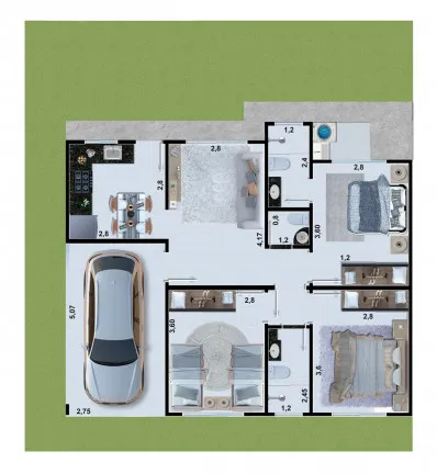 Imagem Casa com 2 Quartos à Venda, 73 m² em Independência - 1º Complemento Setor das Mansões - Aparecida de Goiânia