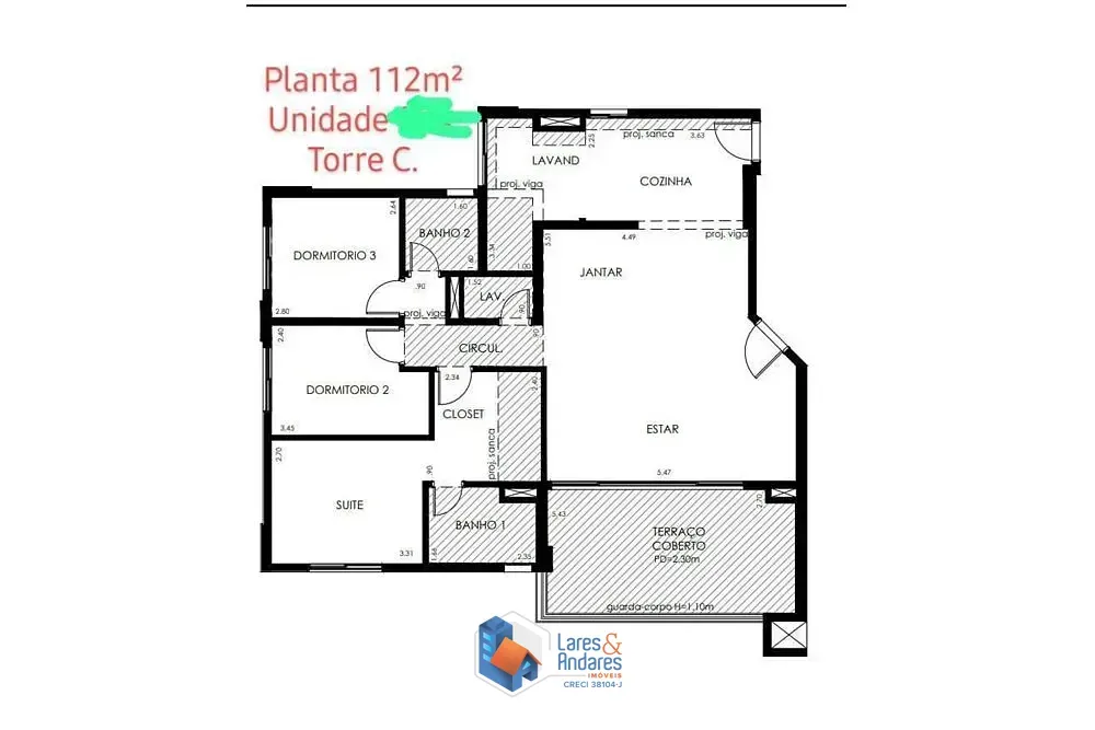 Imagem Apartamento para venda em City América com 4 quartos, sendo 2 suítes, 112.42m²