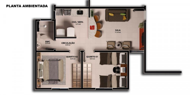 Imagem Apartamento com 2 Quartos à Venda, 44 m² em Planalto - Natal