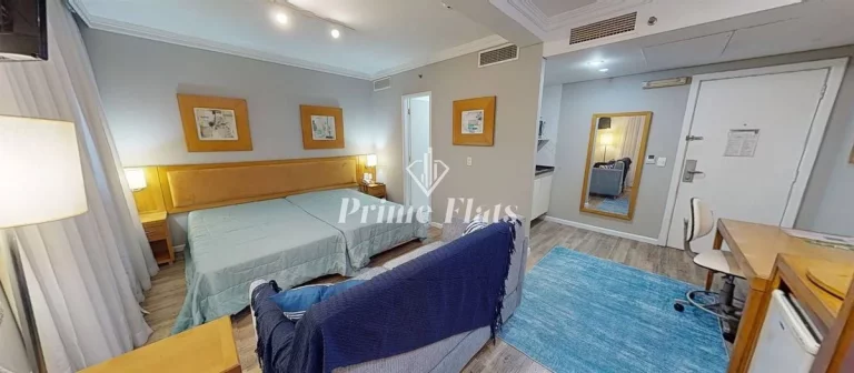 Imagem Flat disponível para locação no Quality Suites Oscar Freire em Pinheiros, com 30m², 1 dormitório e 1 vaga
