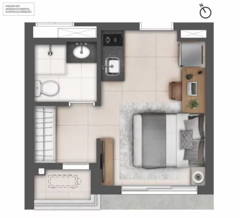 Imagem GO BALKON - EVEN - Studio de 21m² (Unidade de Revenda), próximo à estação Campo Belo do Metrô!!