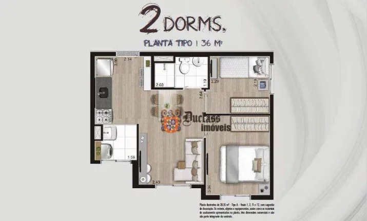 Imagem Apartamento com 2 dormitórios à venda, 36 m² por R$ 242.600,00 - Cambuci - São Paulo/SP