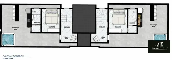 Imagem Cobertura duplex à venda, 3 quartos, 1 suíte, 2 vagas, Rio Branco - Belo Horizonte/MG
