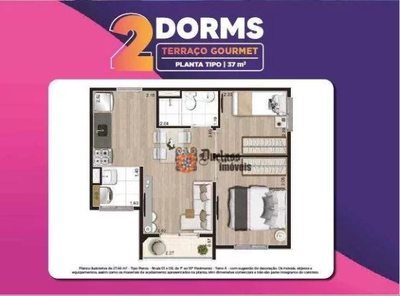 Imagem Apartamento com 2 dormitórios à venda, 37 m² por R$ 252.600,00 - Paraíso do Morumbi - São Paulo/SP