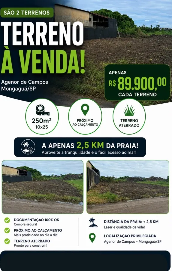 Imagem Terreno para Venda em Mongaguá, Agenor de Campos