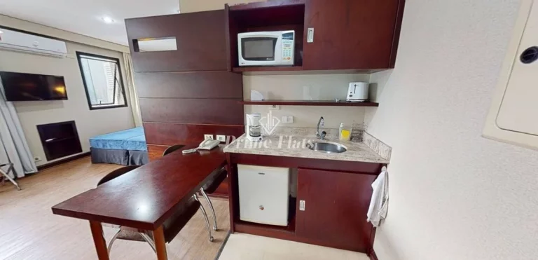 Imagem Flat disponível para locação no Transamérica Executive Chácara Santo Antônio, com 28m², 1 dormitório e 1 vaga!