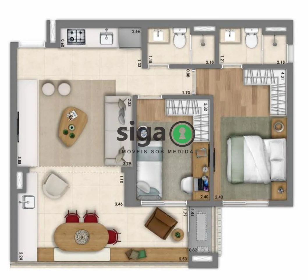 Imagem Apartamento à venda 2 Quartos, 1 Vaga, 66m², Vila Mariana-SP